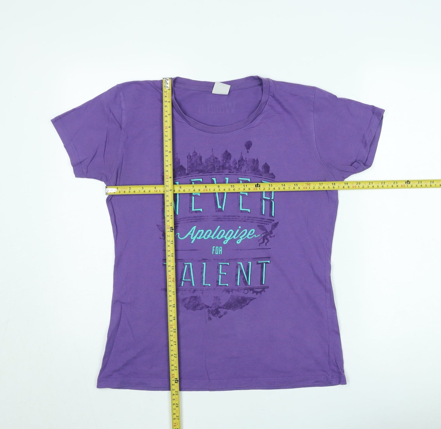Wicked Women Purple Crew Neck T-Shirt Classic Fit Size S Short Sleeve