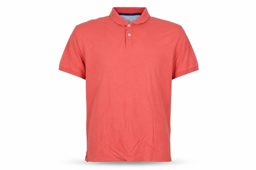 Marks & Spencer Men's Red Cotton Regular Fit Polo Shirt L