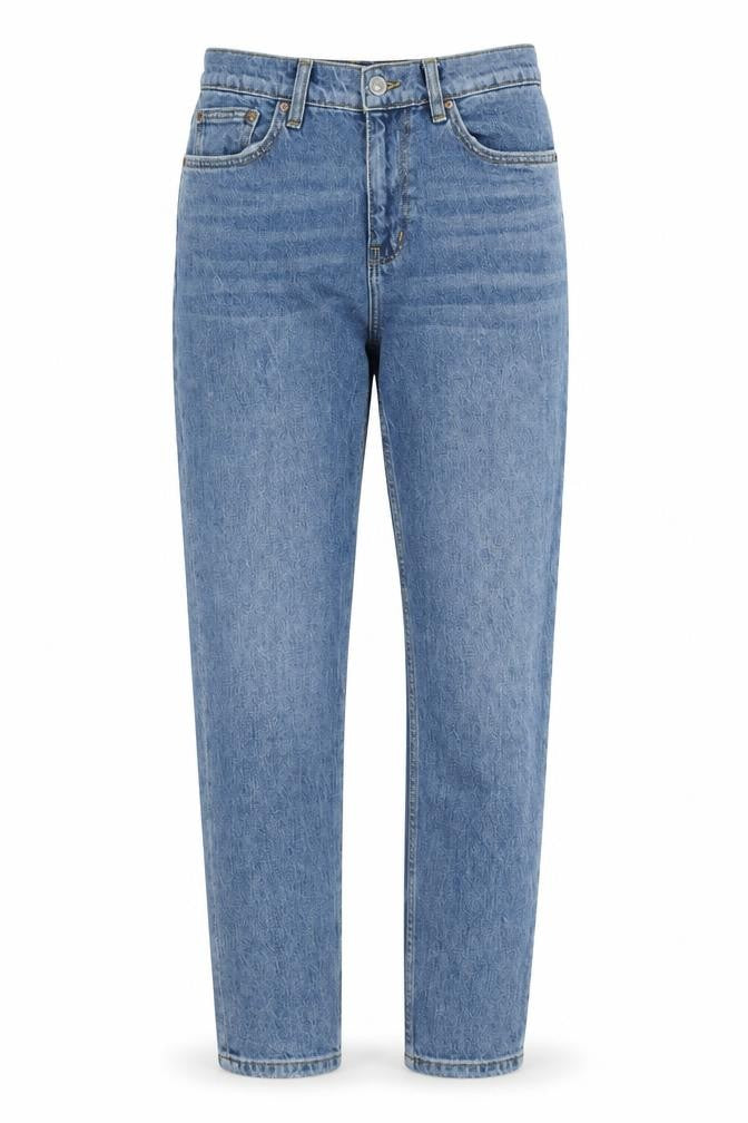 Mango Women Blue High Rise Mom Jeans Size 8 Denim Regular Fit