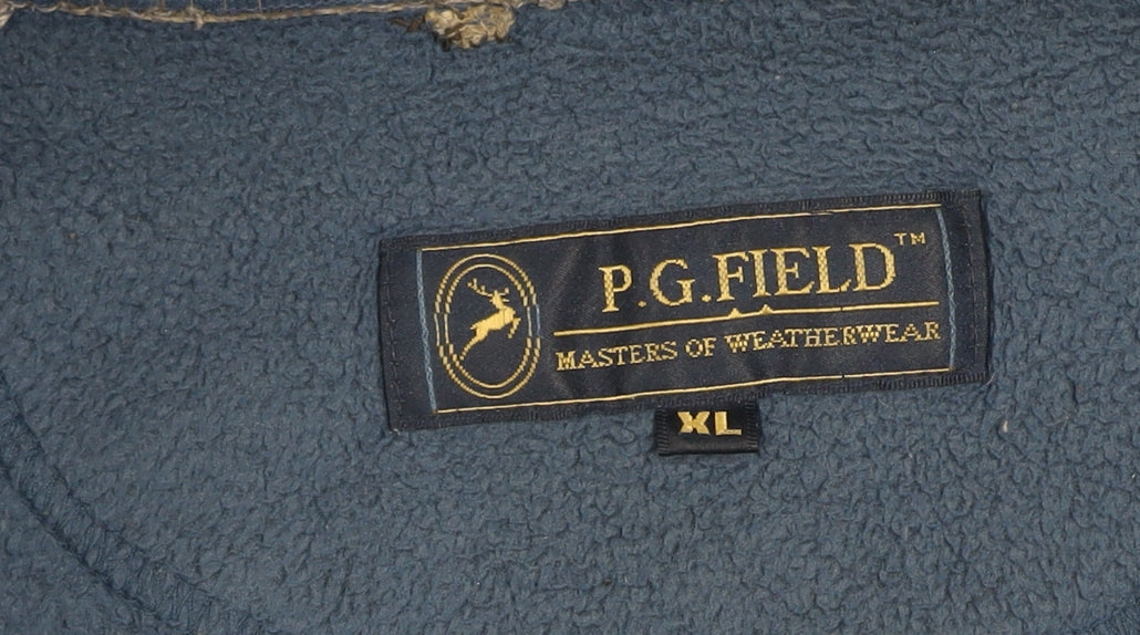P.G.Field Men's Blue Fleece Full Zip Jacket XL Outdoor Casual