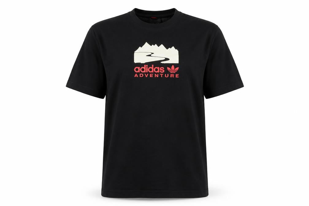 Adidas Men's Black Adventure Graphic Short Sleeve T-Shirt Size M