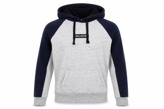 Hollister Mens Grey XS Pullover Hoodie Fleece Logo Sweatshirt