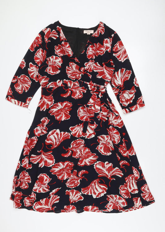 Emily & Me London Women's Multicoloured Size 10 Fit & Flare Dress