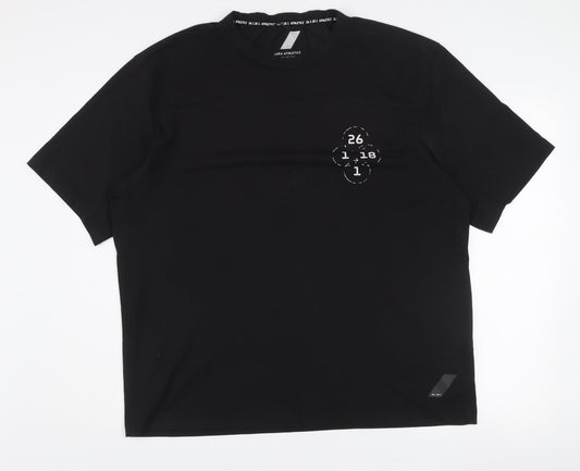 Zara Men's Black Athleticz XL Crew Neck Short Sleeve T-Shirt