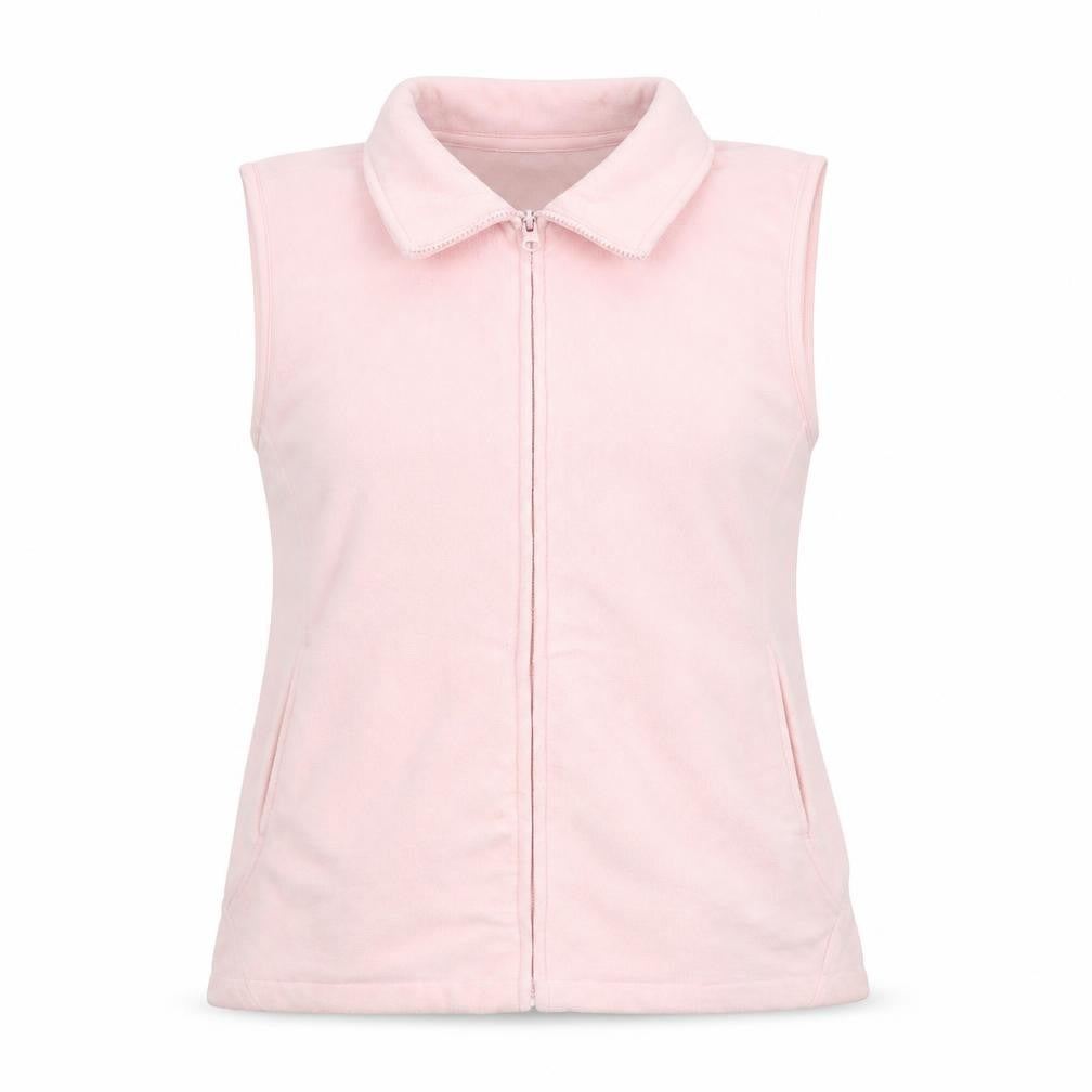 Great Northwest Womens Pink Fleece Waistcoat M Full Zip Pockets Casual