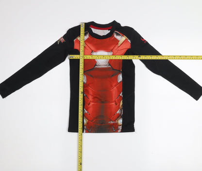 Back view of Sondico boys’ iron man long sleeve compression t-shirt 7-8 years red marvel