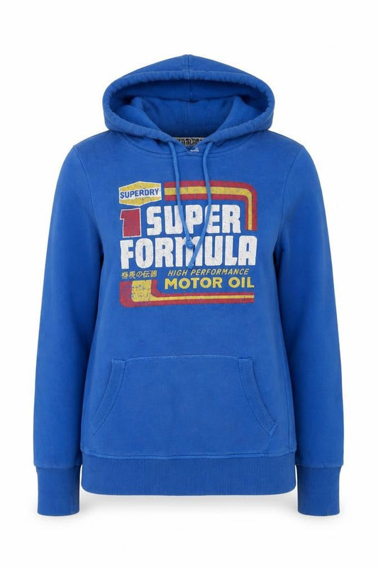 Superdry Blue Women's Small Pullover Hoodie Graphic Print