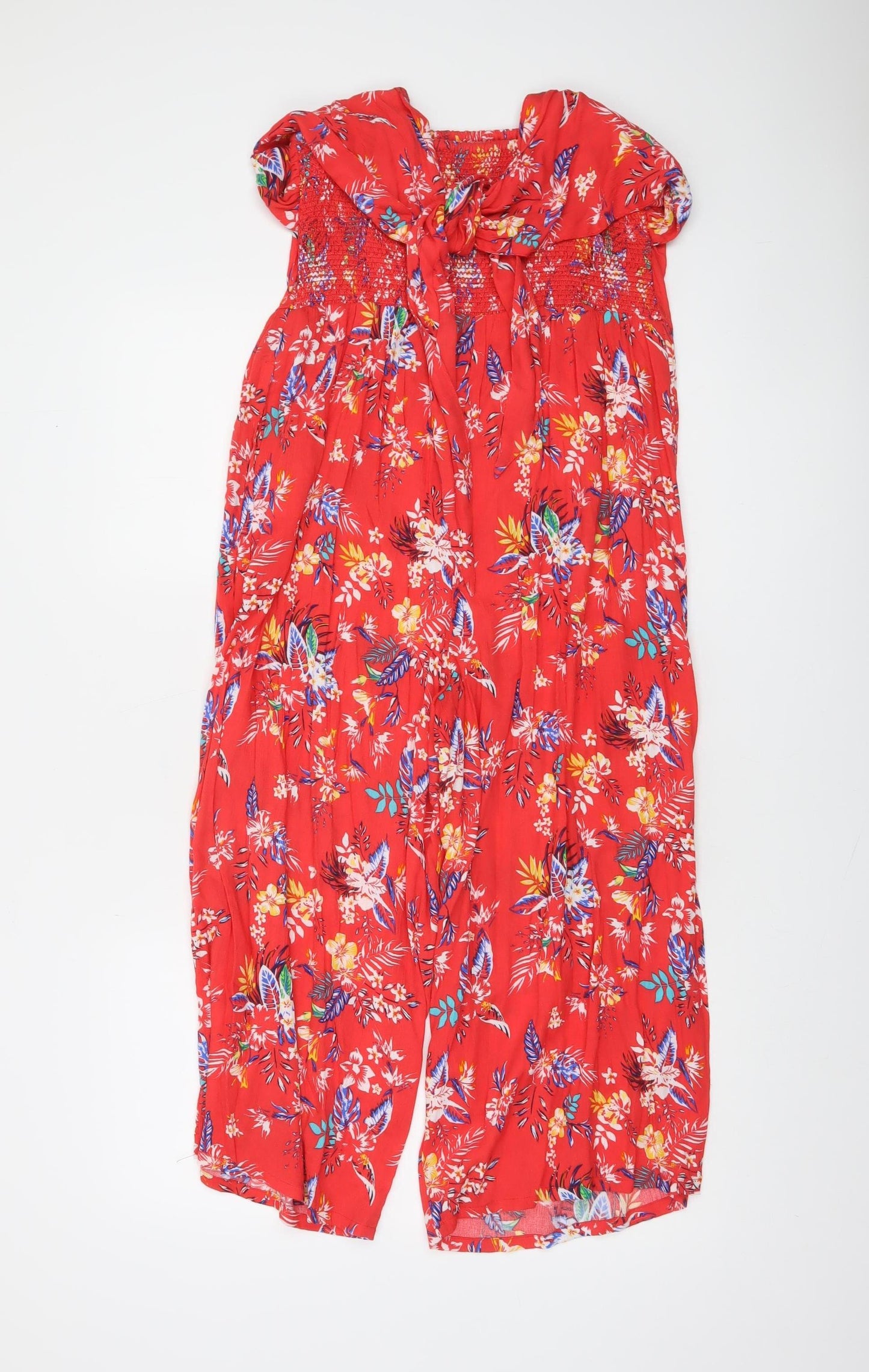 Dunnes Stores Red Floral Off-Shoulder Playsuit Women’s Size 8 Viscose