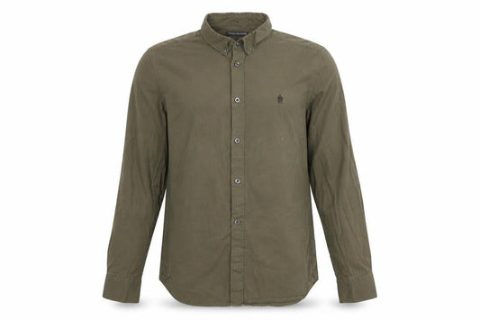 French Connection Men's Green Button-Down Cotton Long Sleeve Shirt Size M