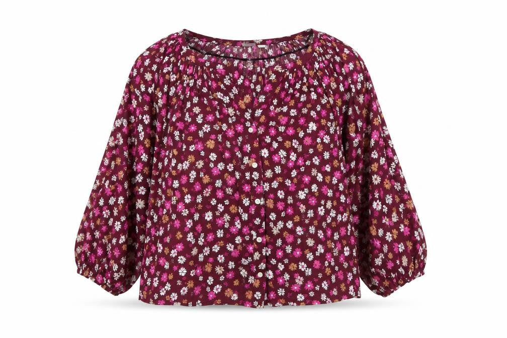 Gap Womens Multicoloured Floral Cotton Rayon Peasant Blouse Size S