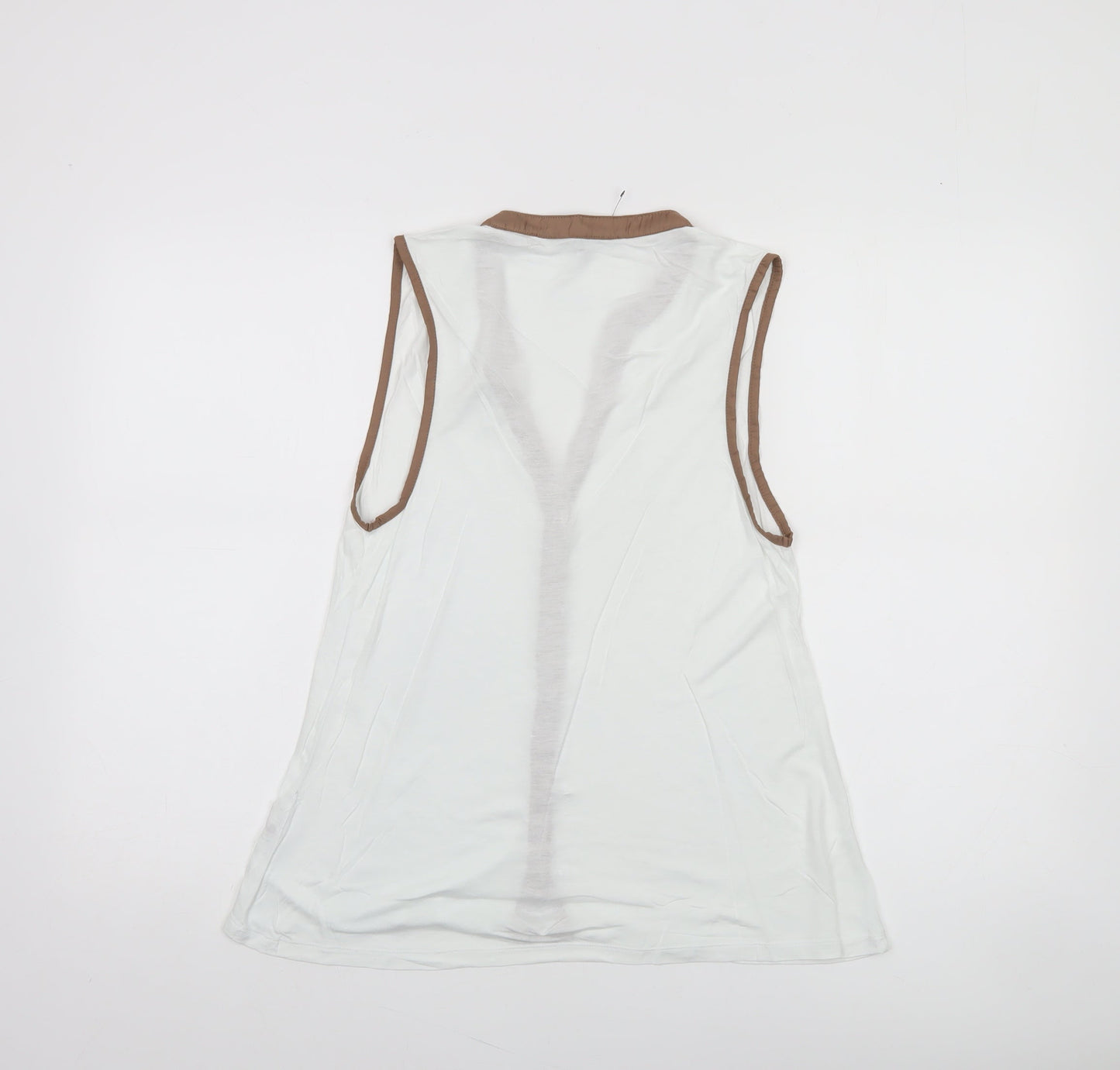 River Island Womens White Sleeveless Button Blouse Size 8
