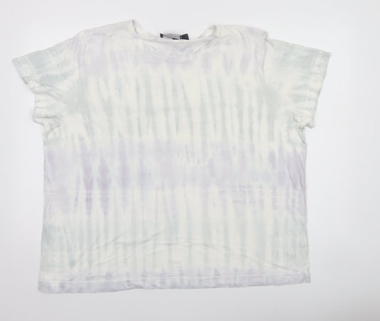 Marks and Spencer Women’s Multicoloured Tie Dye Cotton Relaxed Fit T-Shirt Size 22