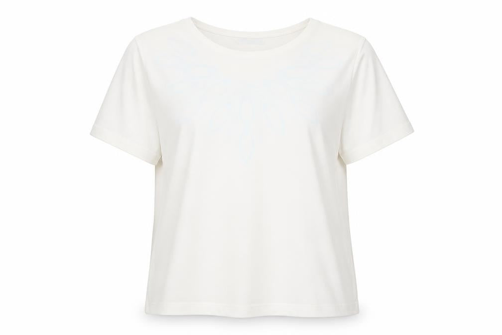 Poppy Womens White Floral V-Neck Short Sleeve T-Shirt Size 14