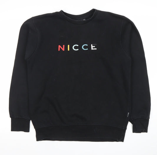 Nicce Men's Black Small Logo Crew Neck Sweatshirt