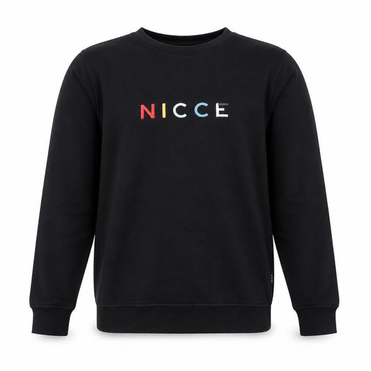 NICCE Men's Black Small Logo Crew Neck Sweatshirt
