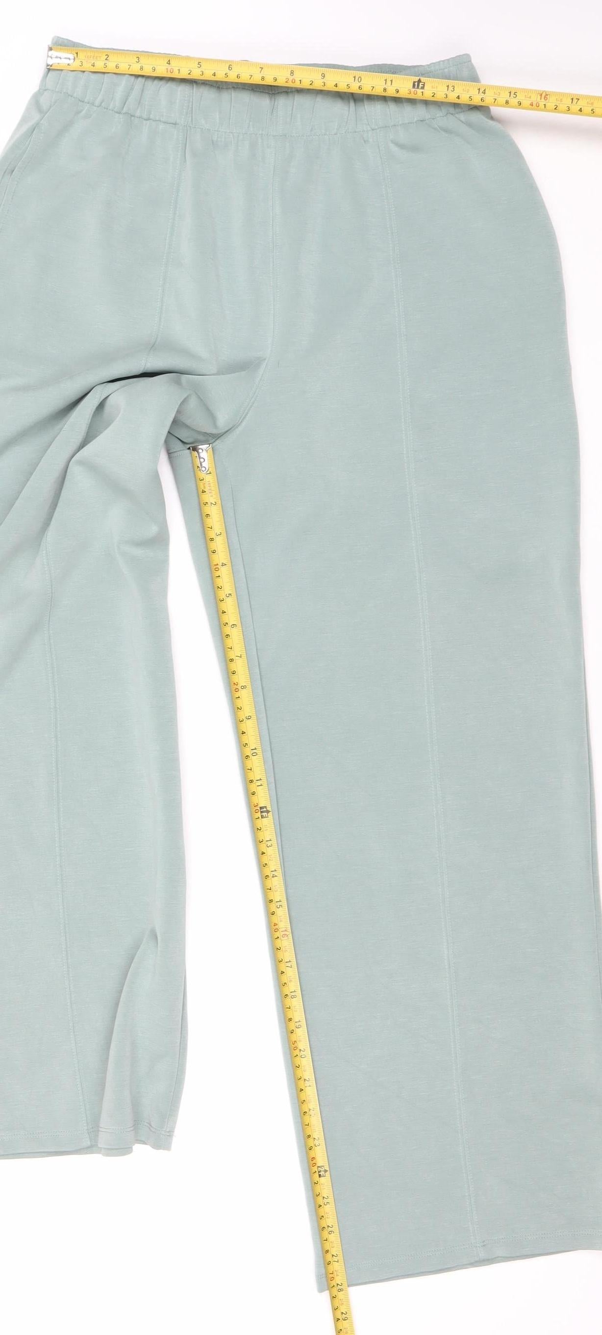 Dunnes Stores Women’s Green Wide-Leg Elastic Waist Trousers Size M