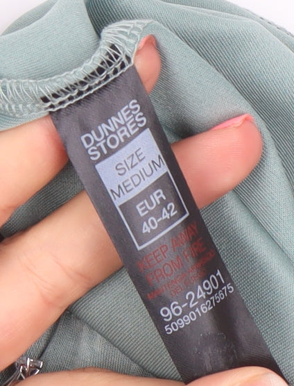 Dunnes Stores Women’s Green Wide-Leg Elastic Waist Trousers Size M