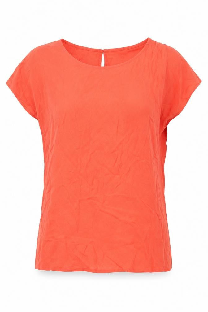 Marks & Spencer Women Orange Linen Short Sleeve Blouse Size 6