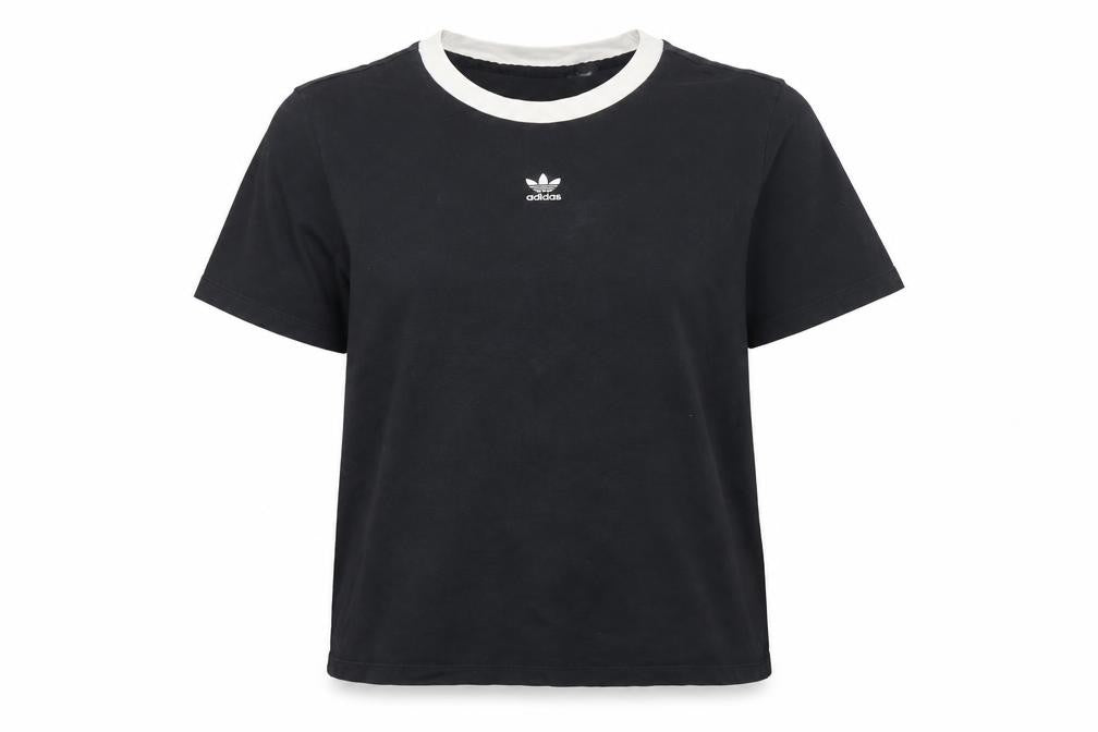 Adidas Women’s Black Ringer T-Shirt Size 12 Cotton Casual