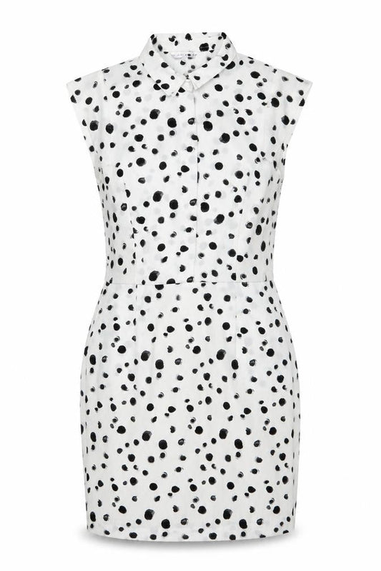 Boden Women’s White Polka Dot Viscose Sheath Dress Size 8