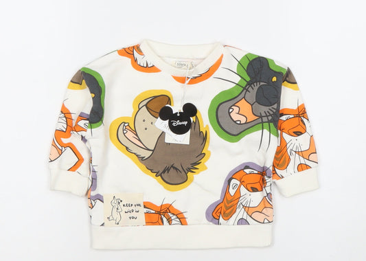 Disney Baby Unisex Multicoloured Jungle Book Long Sleeve Cotton T-Shirt 9-12M