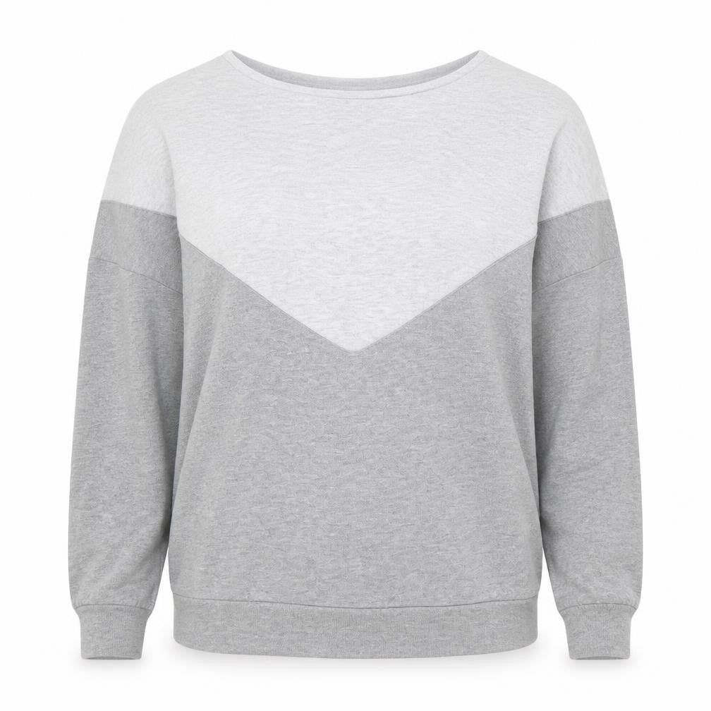 Undiz Women Grey Colourblock Pullover Sweatshirt XS Lightweight Cotton Blend