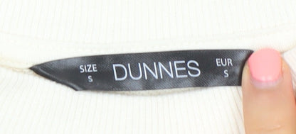 Brand and care label for Dunnes Women Ivory Café le Marais Cotton Blend Pullover Sweatshirt, size S