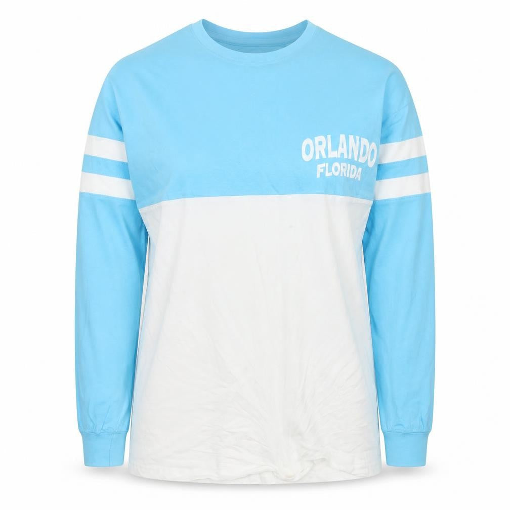 Exist Womens Blue White Orlando Florida Pullover Sweatshirt Size L