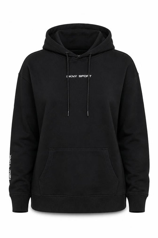 DKNY Sport Women's Black Pullover Hoodie XS Cotton Blend