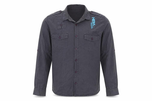 Henleys Project Deluxe Men's Grey Cotton Button-Up Shirt XL