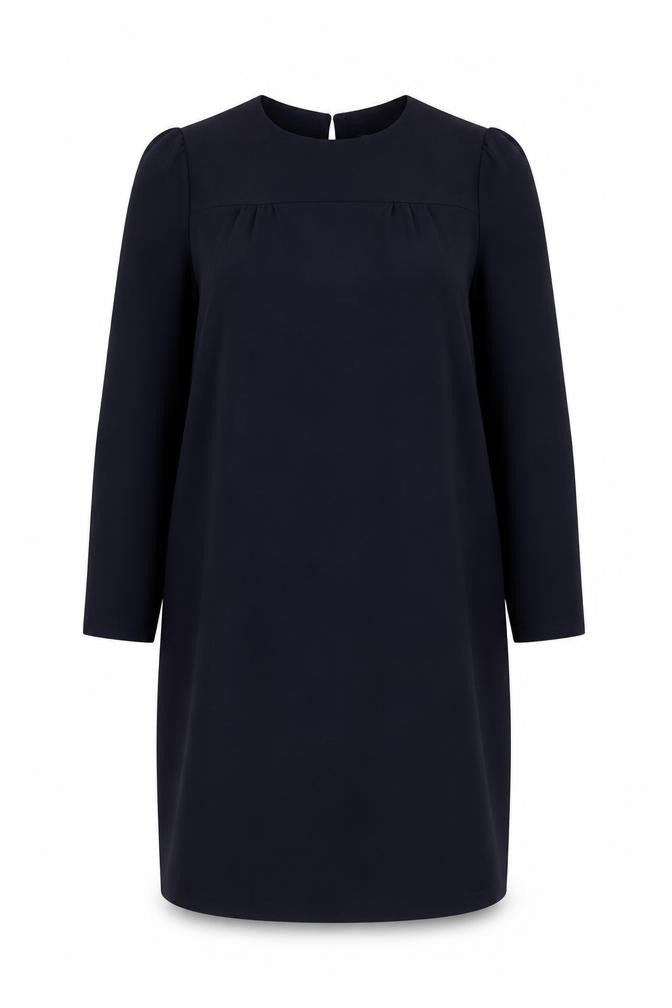 Next Women Navy Blue Shift Dress Size 20 Long Sleeve Polyester Blend