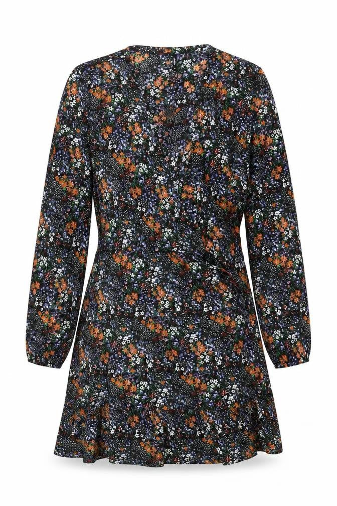 Only Women's Multicoloured Floral Wrap Dress XL
