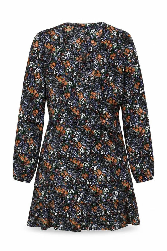 Only Women's Multicoloured Floral Wrap Dress XL