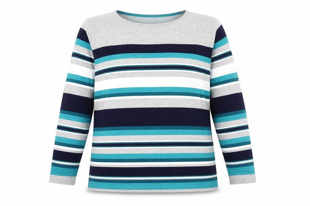 Freshwear Women’s Multicoloured XL Striped Crew Neck Knit Jumper