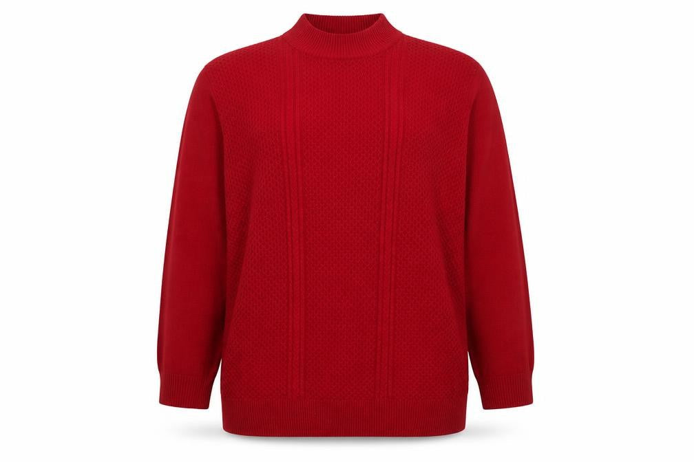 Paul Henry Women Red Acrylic Mock Neck Pullover Jumper Size 20