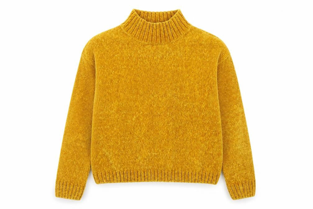 Pull & Bear Women’s Yellow Mock Neck Knit Jumper Size S
