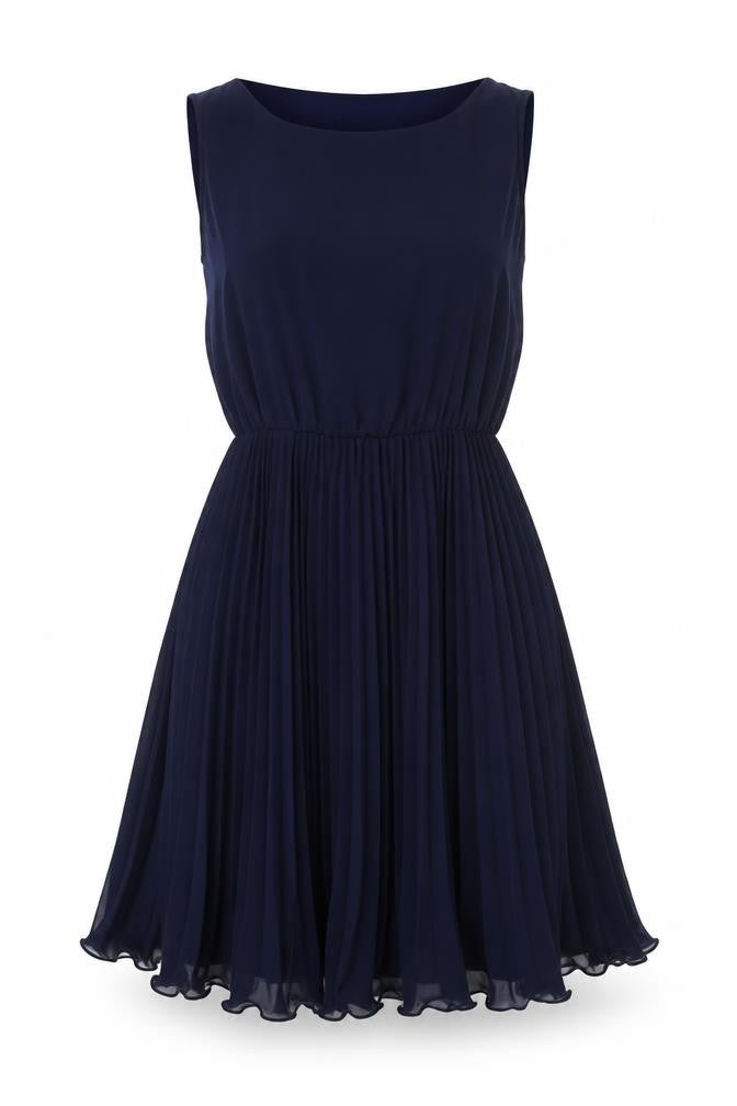 A|wear Women’s Blue A-Line Pleated Chiffon Dress Size 6