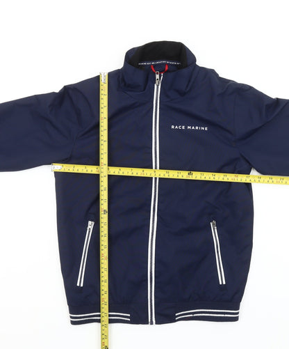 Back view of Race Marine boys’ blue polyester bomber jacket, size 146, full zip