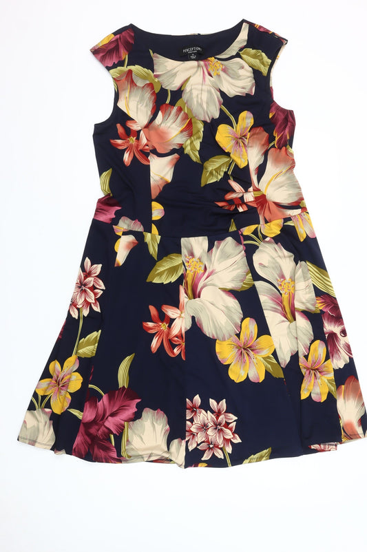Perceptions New York Women's Multicoloured Size 12 Fit & Flare Floral Dress