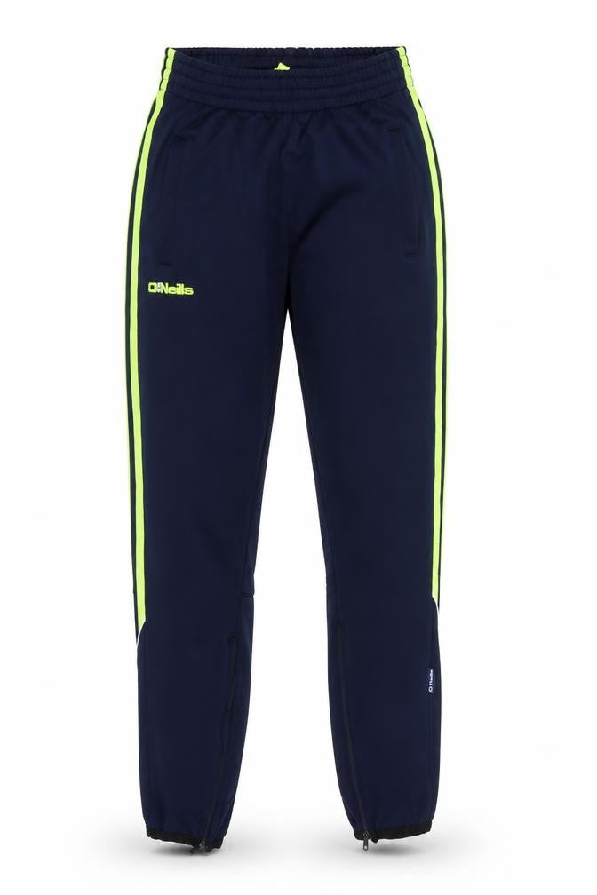 O'Neills Women's Navy Jogger Trousers Small Green Stripe Zip Ankle