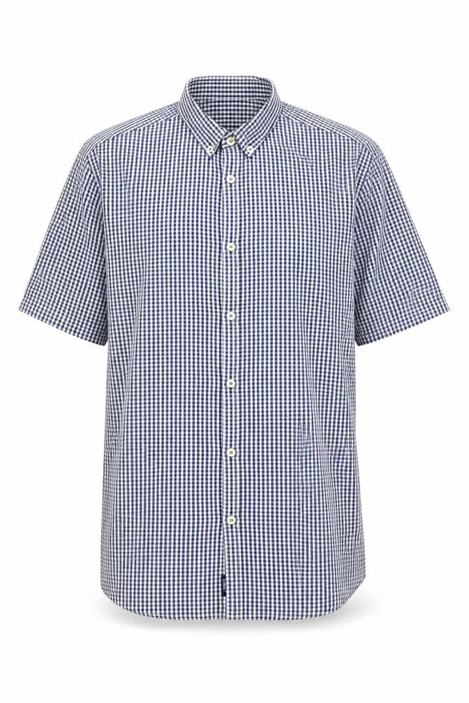 PRODUKT Men's Blue Check Cotton Long Sleeve Button-Up Shirt XL
