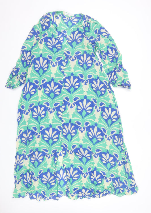 Oysho Women’s Multicoloured Long Cotton Shirt Dress XS