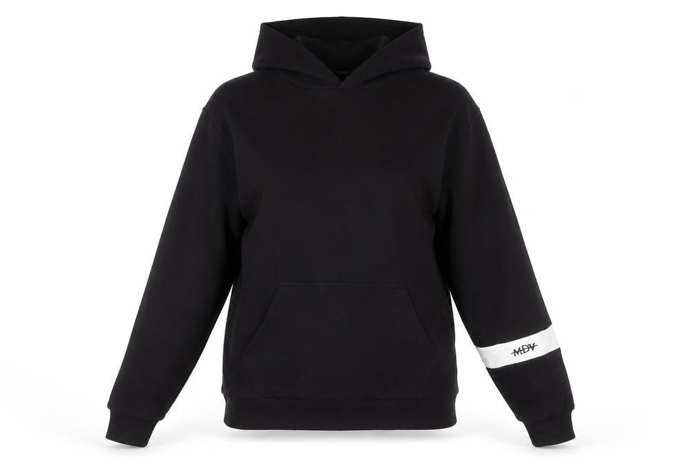 Manière De Voir Black Cotton Blend Pullover Hoodie Womens M