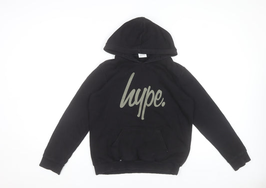 Hype Boys Black Pullover Hoodie 13 Years Regular Fit