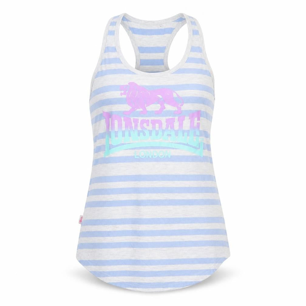 Lonsdale Women's Blue Striped Racerback Tank Top Size 12