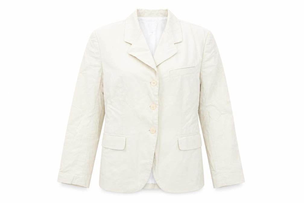 Neuville Women's Beige Cotton Blazer Size 16 Classic Italy Made