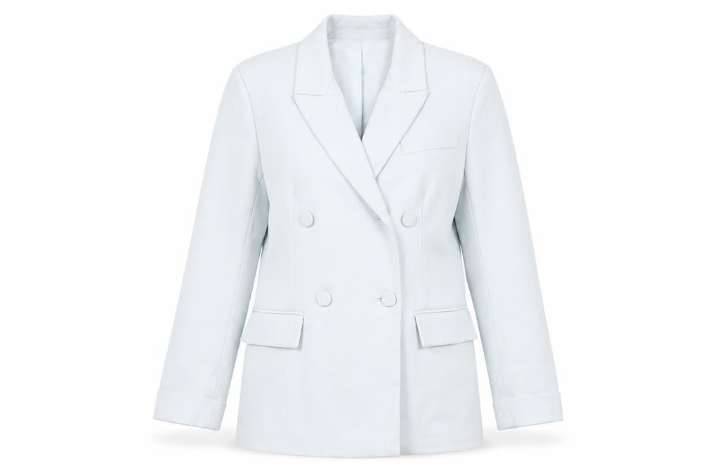 Gallery Women’s Light Blue Double Button Blazer Size 10