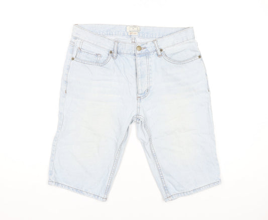 Topman Men’s Blue Denim Chino Shorts Size 32 Regular Fit