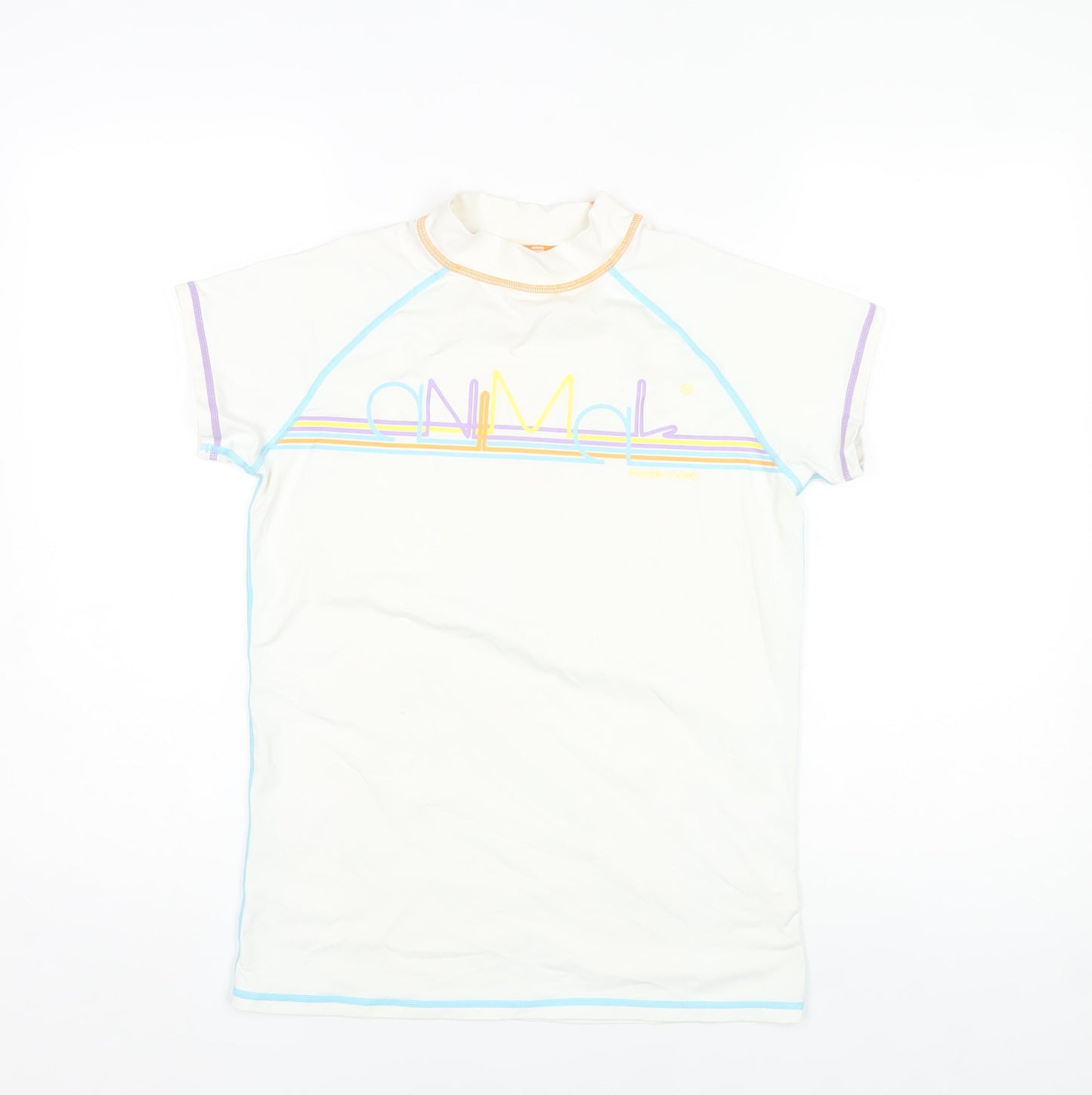 Animal Womens White Size 16 Short Sleeve Rash Guard Water Sports T-Shirt