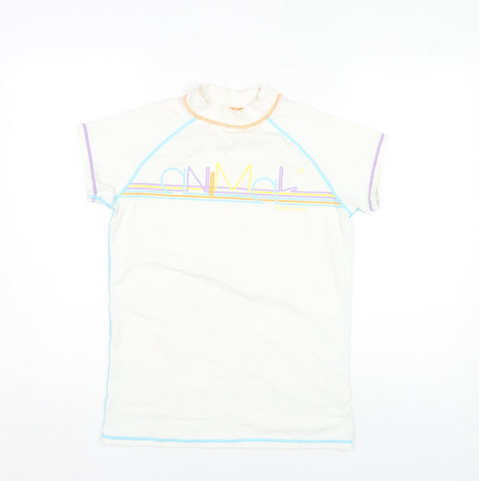 Animal Womens White Size 16 Short Sleeve Rash Guard Water Sports T-Shirt